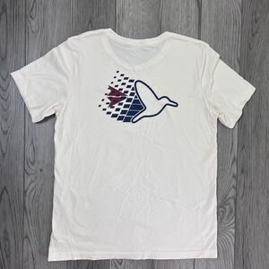 Birddogs Men Size S Cream Graphic Cotton Relaxed Fit Pullover Crewneck Shirt Top